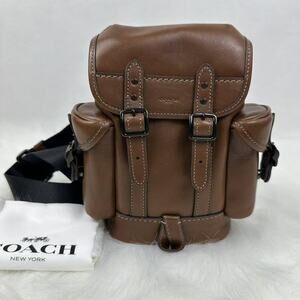 Coach Men's Hitch Backpack 13 In Leather/Dark Saddle CE505 NWT